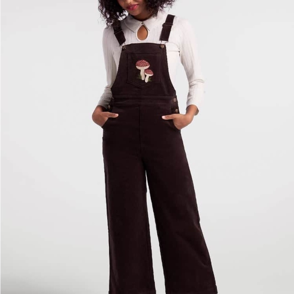 ModCloth Princess Highway Mushroom Alley Corduroy Overalls NWT size 10 AU